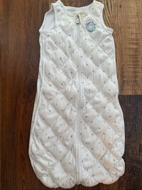 White Quilted Star Sleep Sack - Baby Pajama Sack